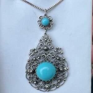 925 Sleeping Beauty Turquoise Necklace